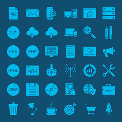 programming glyphs website icons vector image