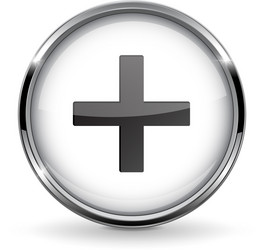 White and black buttons with chrome frame round Vector Image