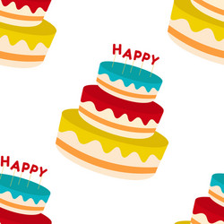 Seamless pattern background with cake template vector