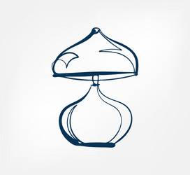 table lamp one line design element isolated vector image