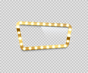 Rectangle bulb frame isolated on transparent Vector Image