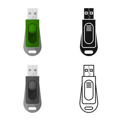 isolated object usb and memory symbol web vector image