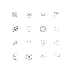 Maps and navigation linear thin icons set vector