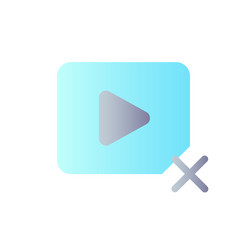 delete video flat gradient color ui icon vector image