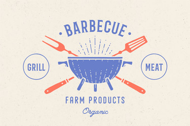 Grill & BBQ Restaurant Logo Vector Image