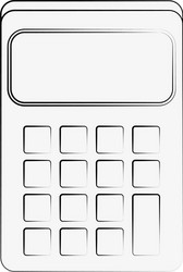 calculator with blank screen and keys icon image vector image