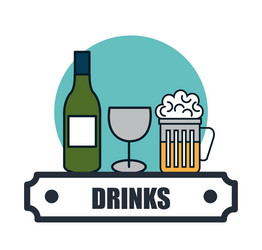 Drinks menu restaurant isolated icon vector