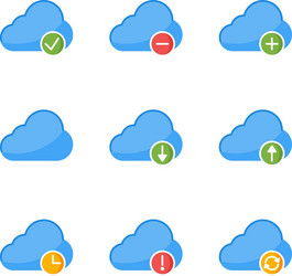 Flat style icon set for web and mobile application vector