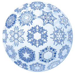 Transparent christmas ball with snowflakes vector