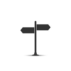 Direction indicator icon with two placemarks vector