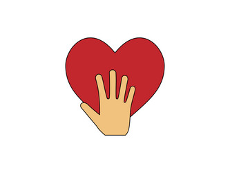 Honesty heart hand icon vector