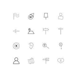 maps and navigation linear thin icons set vector image