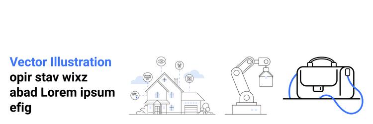 smart home system automation with robot arm vector image