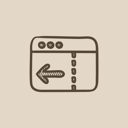 browser window with arrow left sketch icon vector image