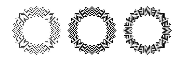 circular zig zag lines patterns vector image
