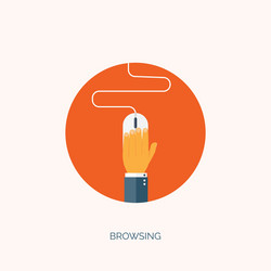 flat computer mouse icon programming concept vector image