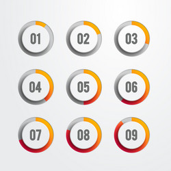Nine Circular Progress Icons - Web UI vector image