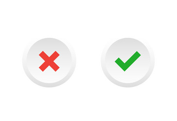 Accept and decline button simple design vector