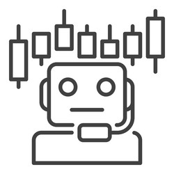 candlestick chart and trading bot ai trader vector image