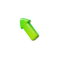 green arrow pointing up left diagonal cursor 3d vector image