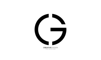 Letter c g circle shape rounded modern logo Vector Image