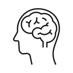 Mind brain human line icon Royalty Free Vector Image