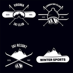 Vintage Ski Club Mountain Badges Vector Image