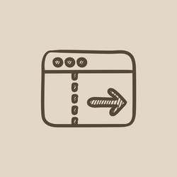 browser window with arrow right sketch icon vector image