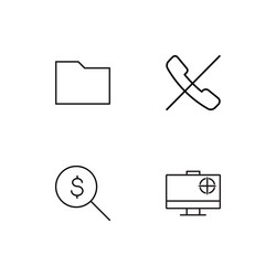 cyber security linear icons set simple outline vector image