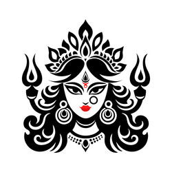 Goddess Durga Silhouette Vector Image