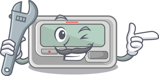 Mechanic pager cartoon isolated with character vector