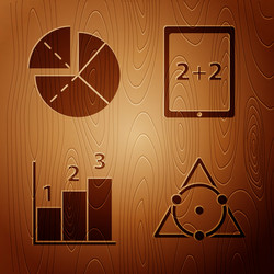 set triangle math graph schedule chart diagram vector image