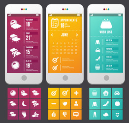 flat web elements applications templates vector image