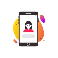 mobile user profile icon with abstract background vector image