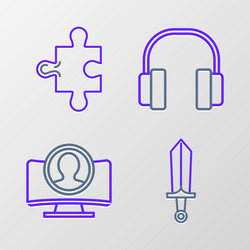 set line sword for game create account screen vector image