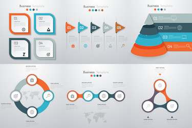 set with infographics vector