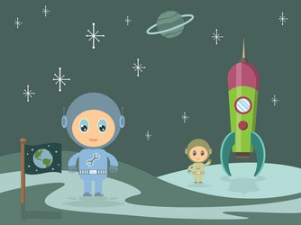 Aliens in space scene Royalty Free Vector Image