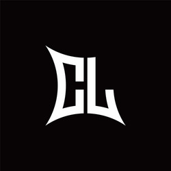 cl monogram logo with sharped shape design vector image