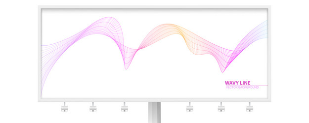 billboard with dynamic flowing waves isolated vector image