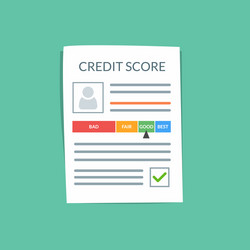 Credit score document concept personal vector