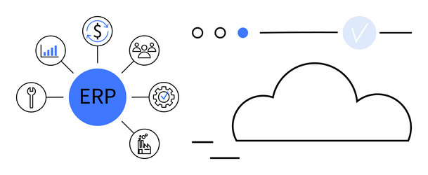 erp integration with cloud computing for efficient vector image