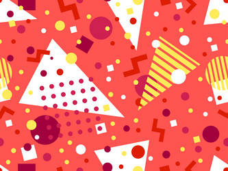 geometric seamless pattern with memphis elements vector image