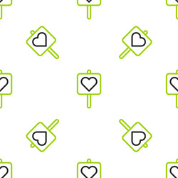 line map pointer with heart icon isolated seamless vector image