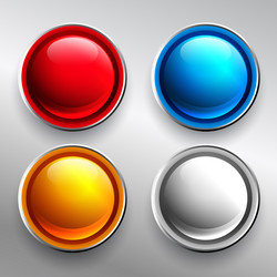 set of glossy press buttons in different color vector image