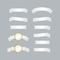 White ribbons banners set Royalty Free Vector Image