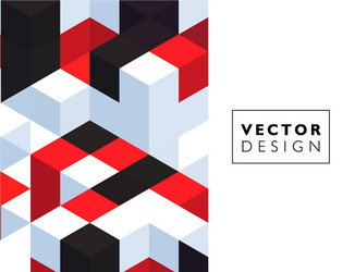 abstract background with color cubes and grid vector image