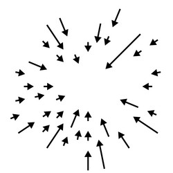 arrows pointing inward radial radiating vector