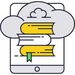 Cloud library icon online web education vector