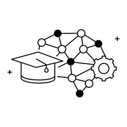 data processing and deep learning icon design vector image