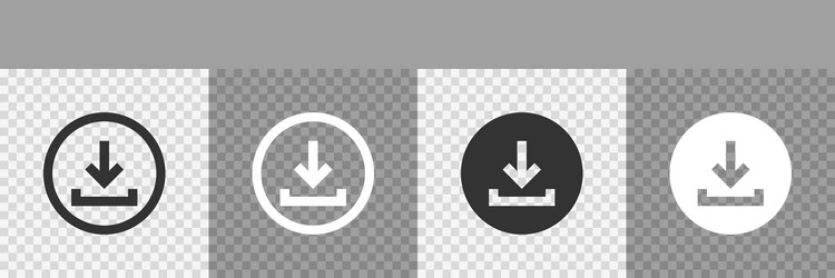 download button icons on transparent backdrop vector image